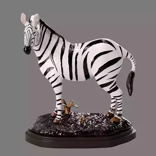 decorative zebra figurine Low-poly 3D model