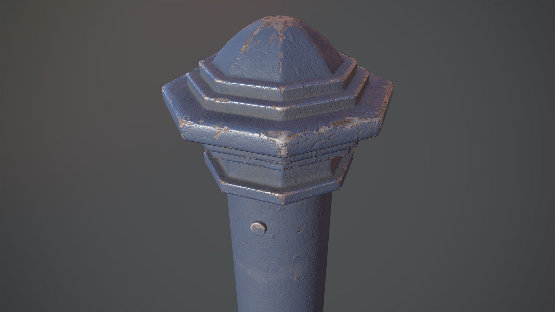 Barrier Bollard pack 3 Blue v3 Low-poly 3D model_4