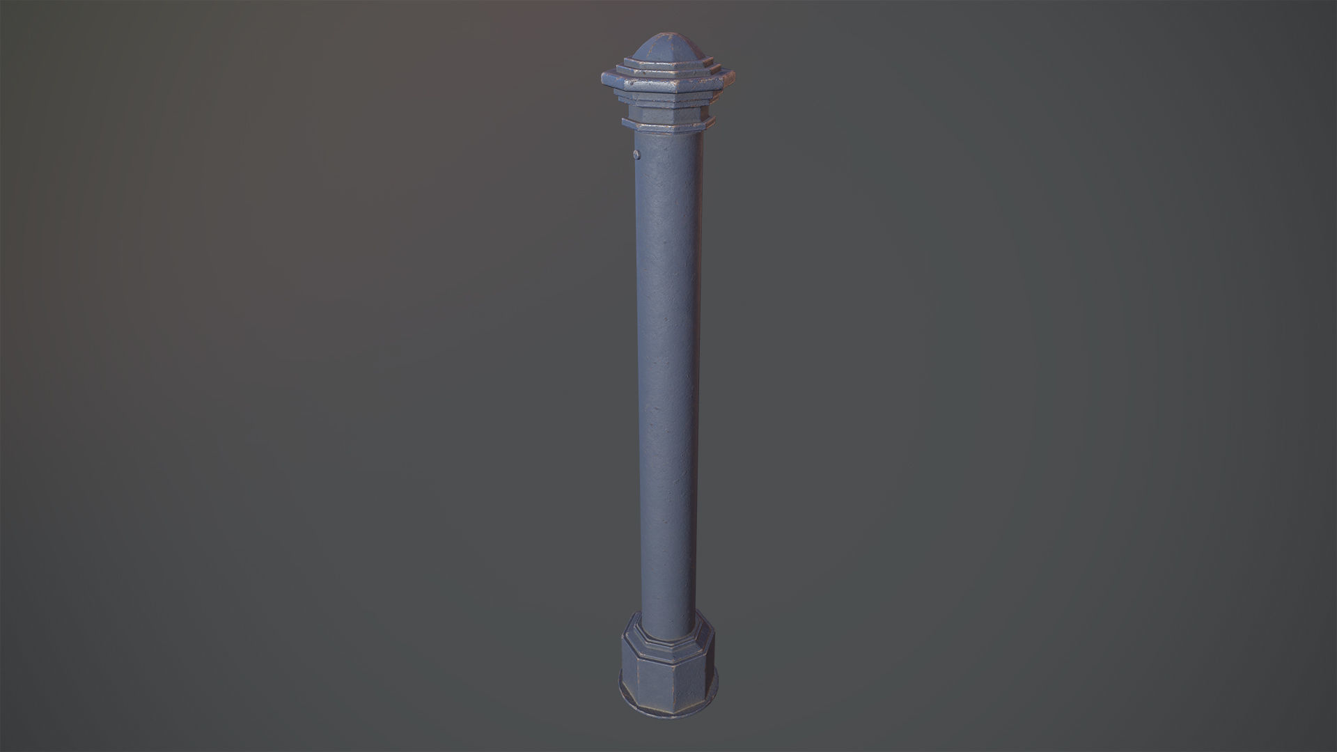 Barrier Bollard pack 3 Blue v3 Low-poly 3D model_1