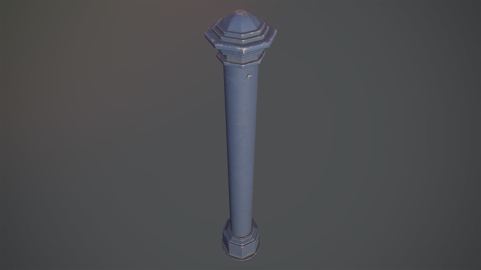 Barrier Bollard pack 3 Blue v3 Low-poly 3D model_2