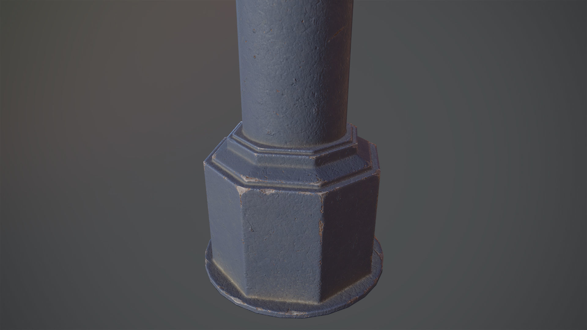 Barrier Bollard pack 3 Blue v3 Low-poly 3D model_6