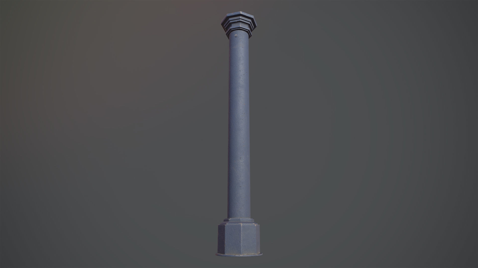 Barrier Bollard pack 3 Blue v3 Low-poly 3D model_3
