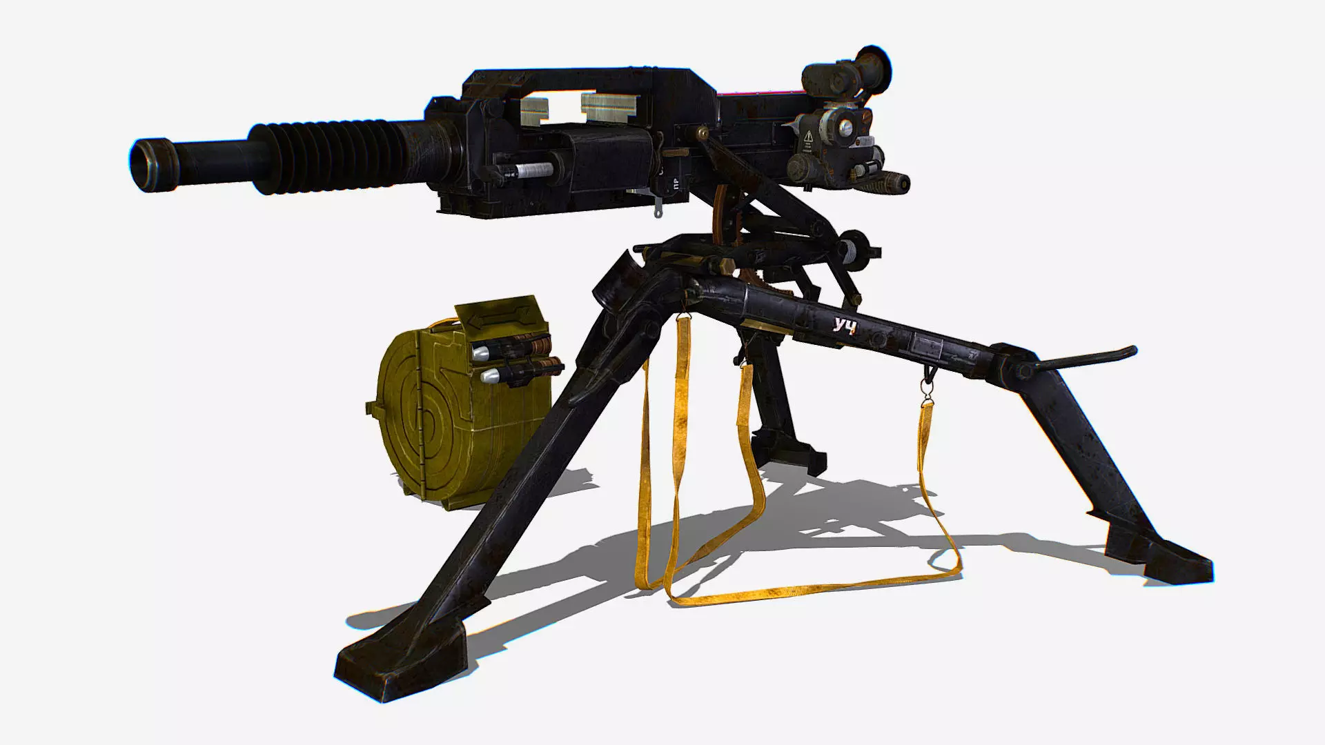 Soviet AGS-17 Plamya automatic Grenade Launcher Low-poly 3D model_0