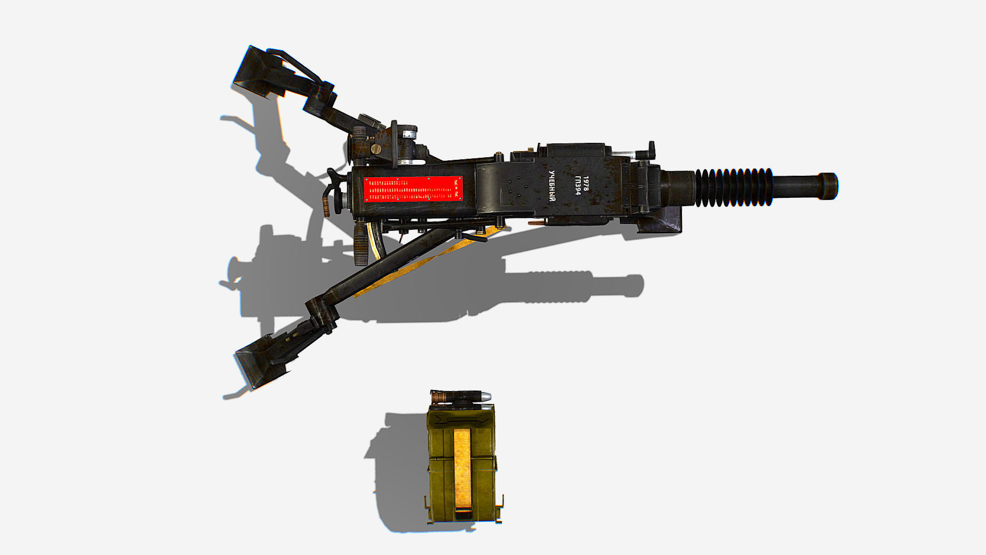 Soviet AGS-17 Plamya automatic Grenade Launcher Low-poly 3D model_7