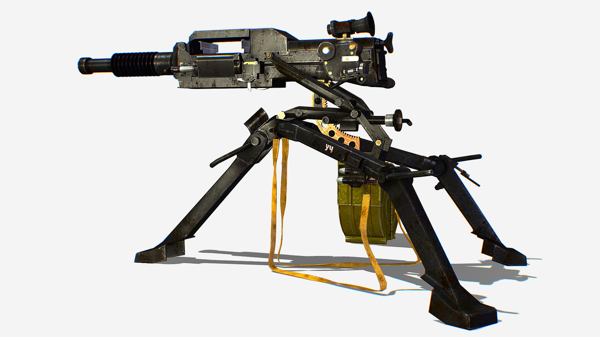 Soviet AGS-17 Plamya automatic Grenade Launcher Low-poly 3D model_2