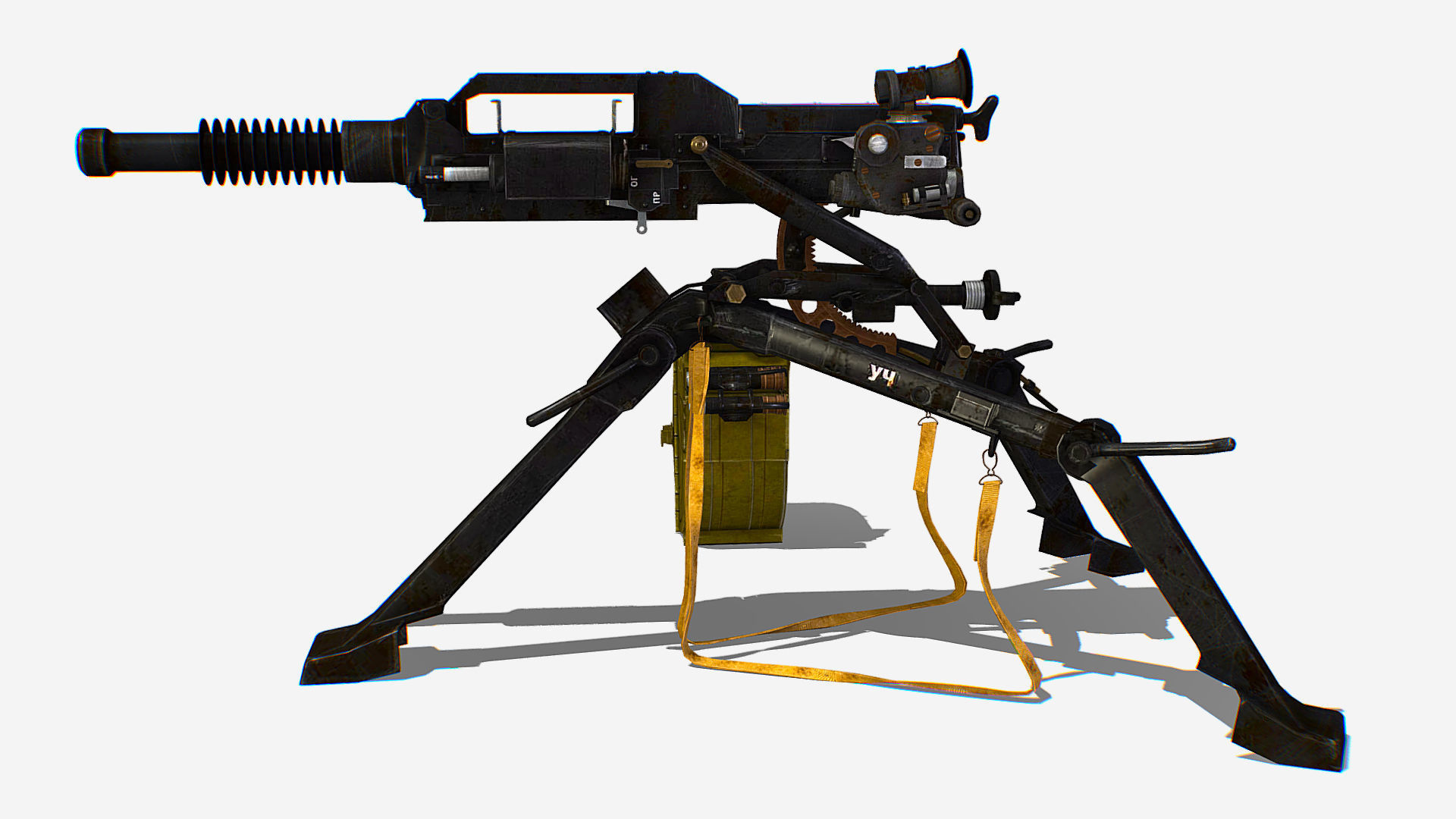 Soviet AGS-17 Plamya automatic Grenade Launcher Low-poly 3D model_1
