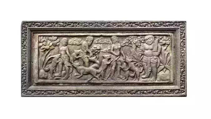 Balinese Wall Barelief Decorative People Scene