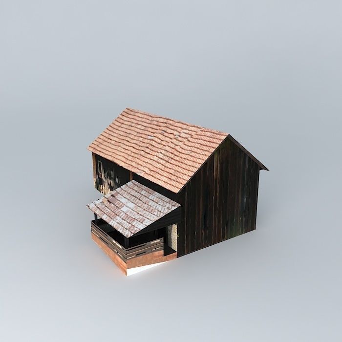 dom5humno old barn with roof Free 3D model_2