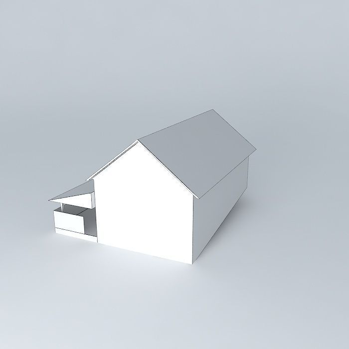 dom5humno old barn with roof Free 3D model_4