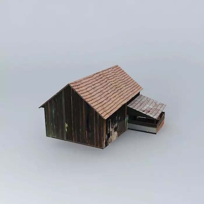 dom5humno old barn with roof Free 3D model_0