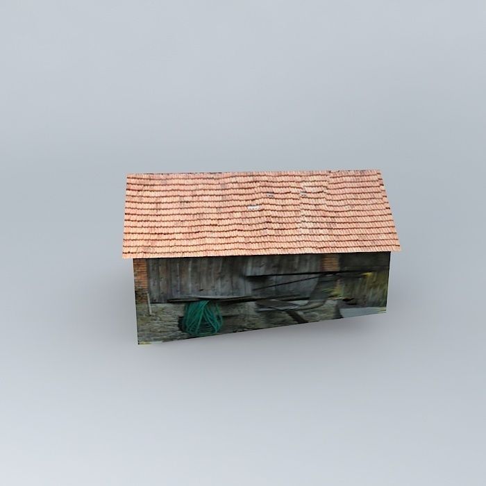 dom5humno old barn with roof Free 3D model_1