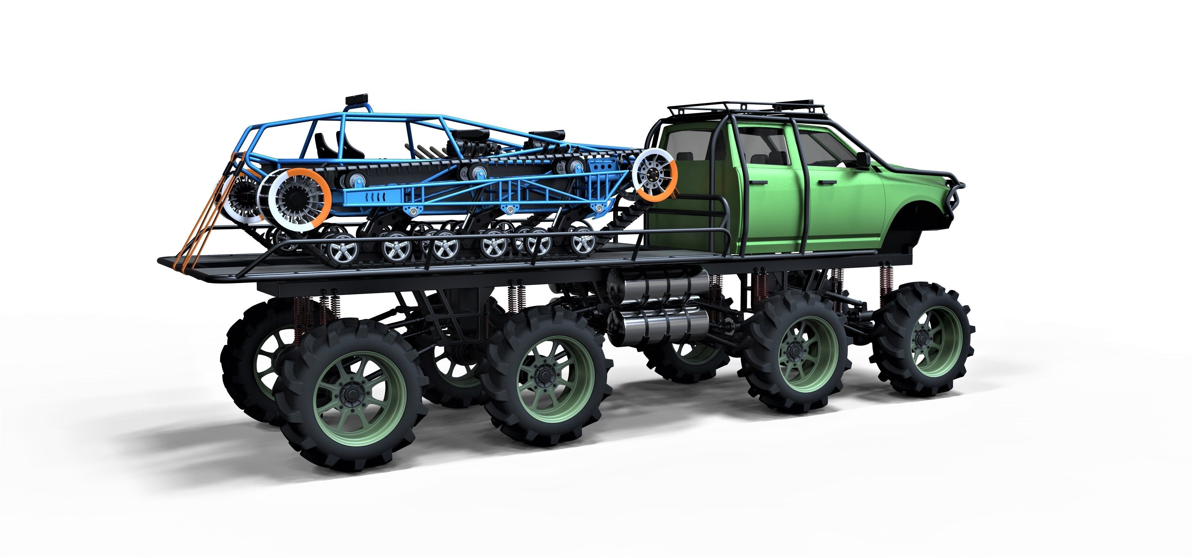 Super bogger with Concept tracked vehicle 3D model_10