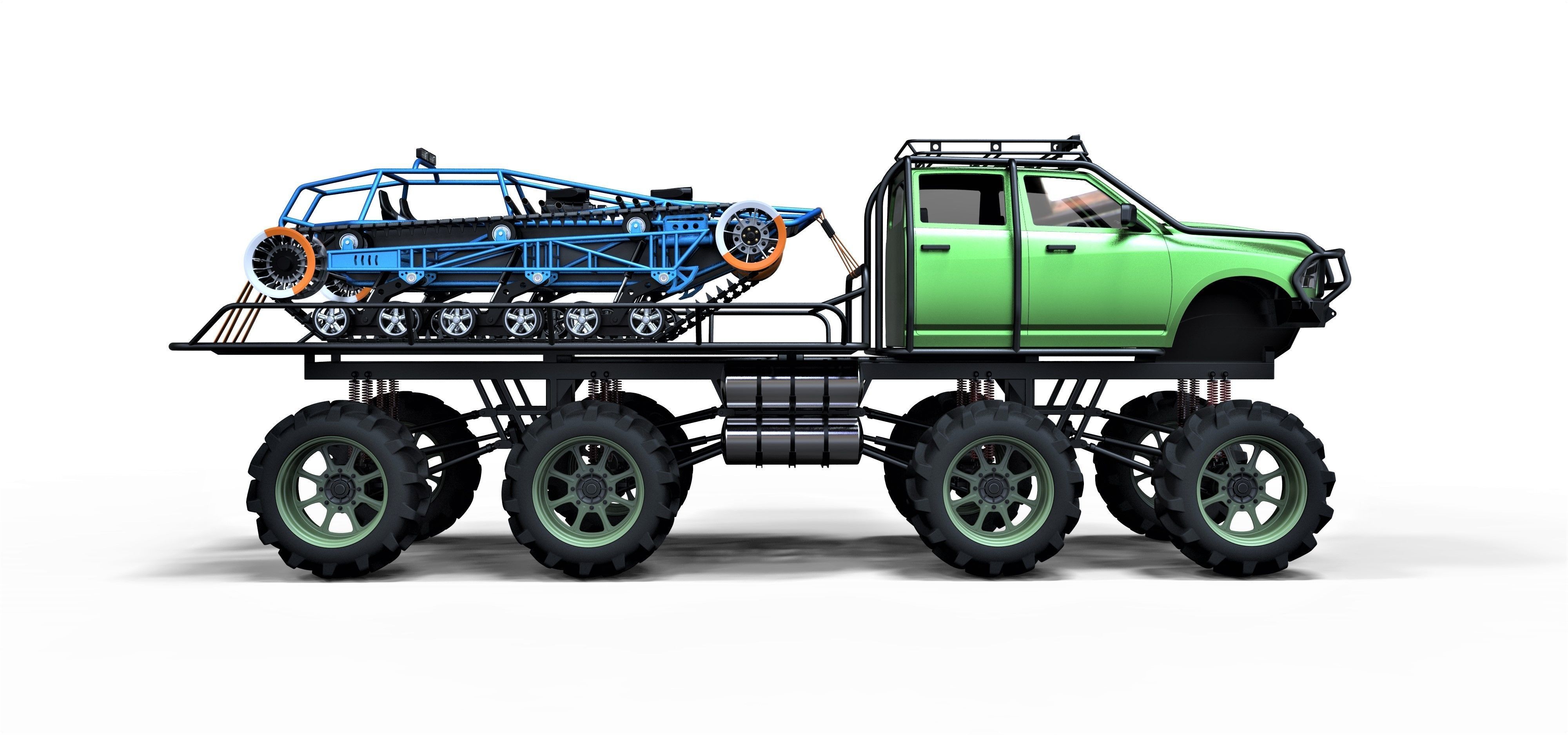 Super bogger with Concept tracked vehicle 3D model_6