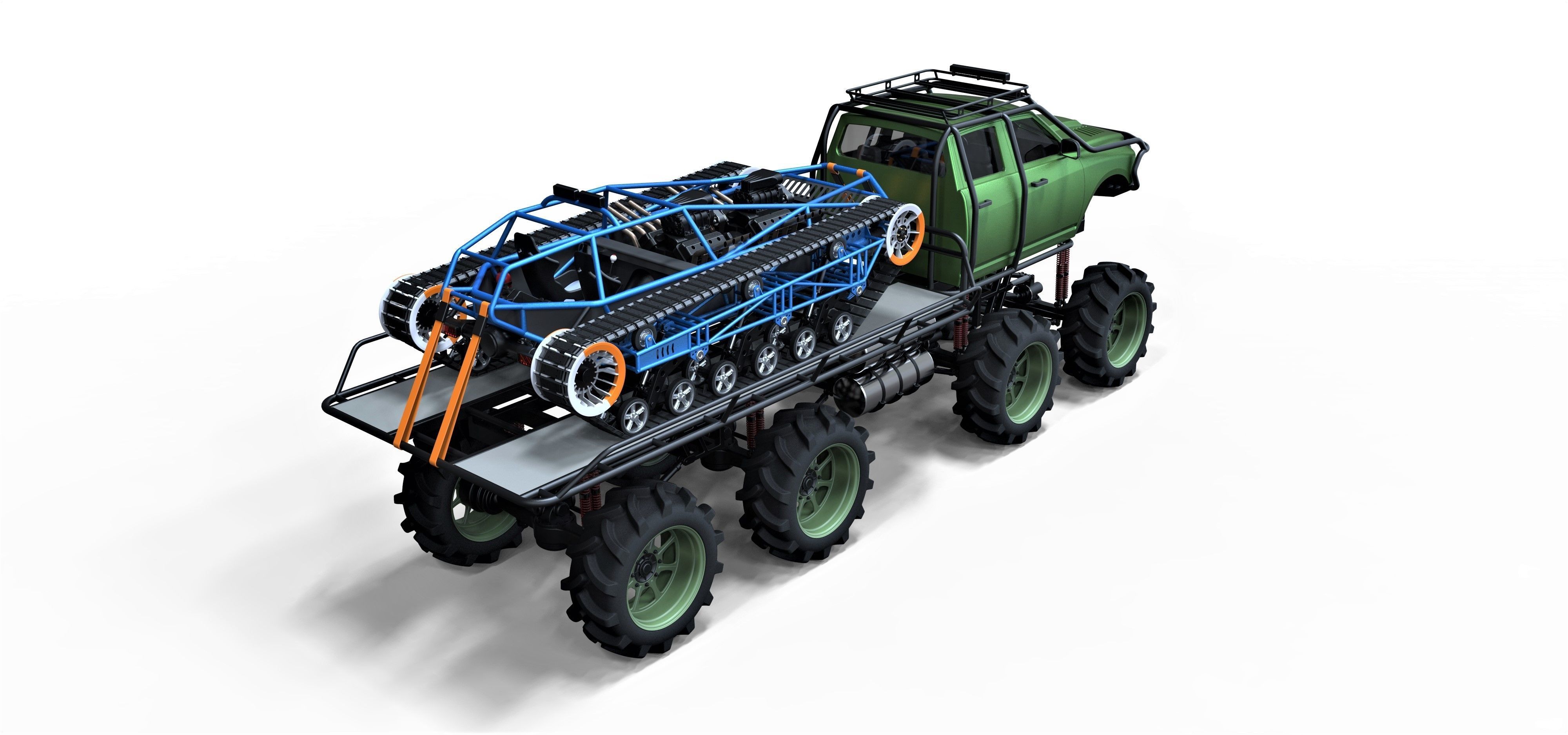 Super bogger with Concept tracked vehicle 3D model_11