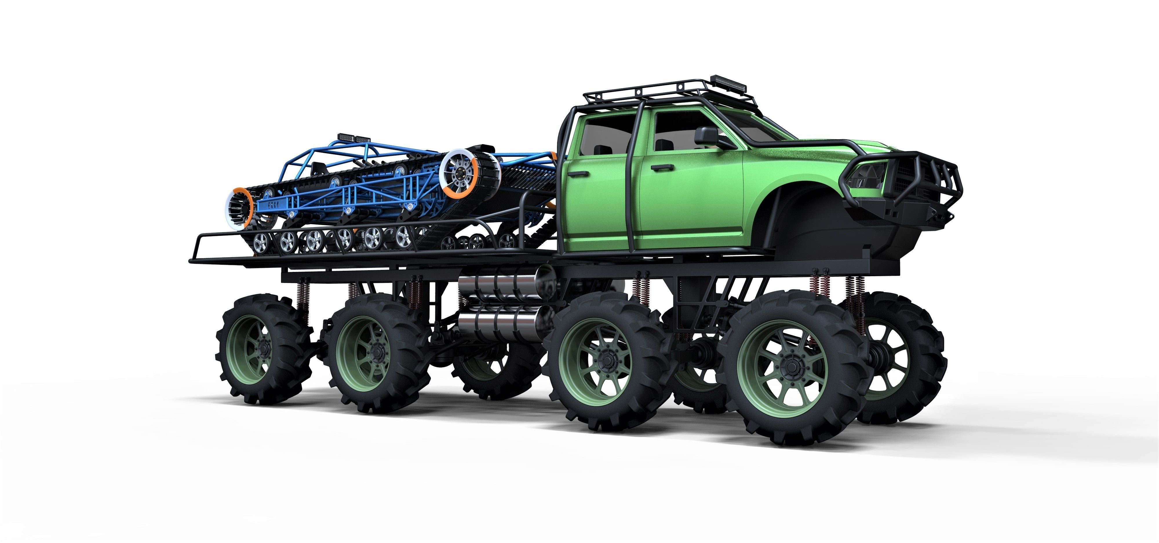 Super bogger with Concept tracked vehicle 3D model_1