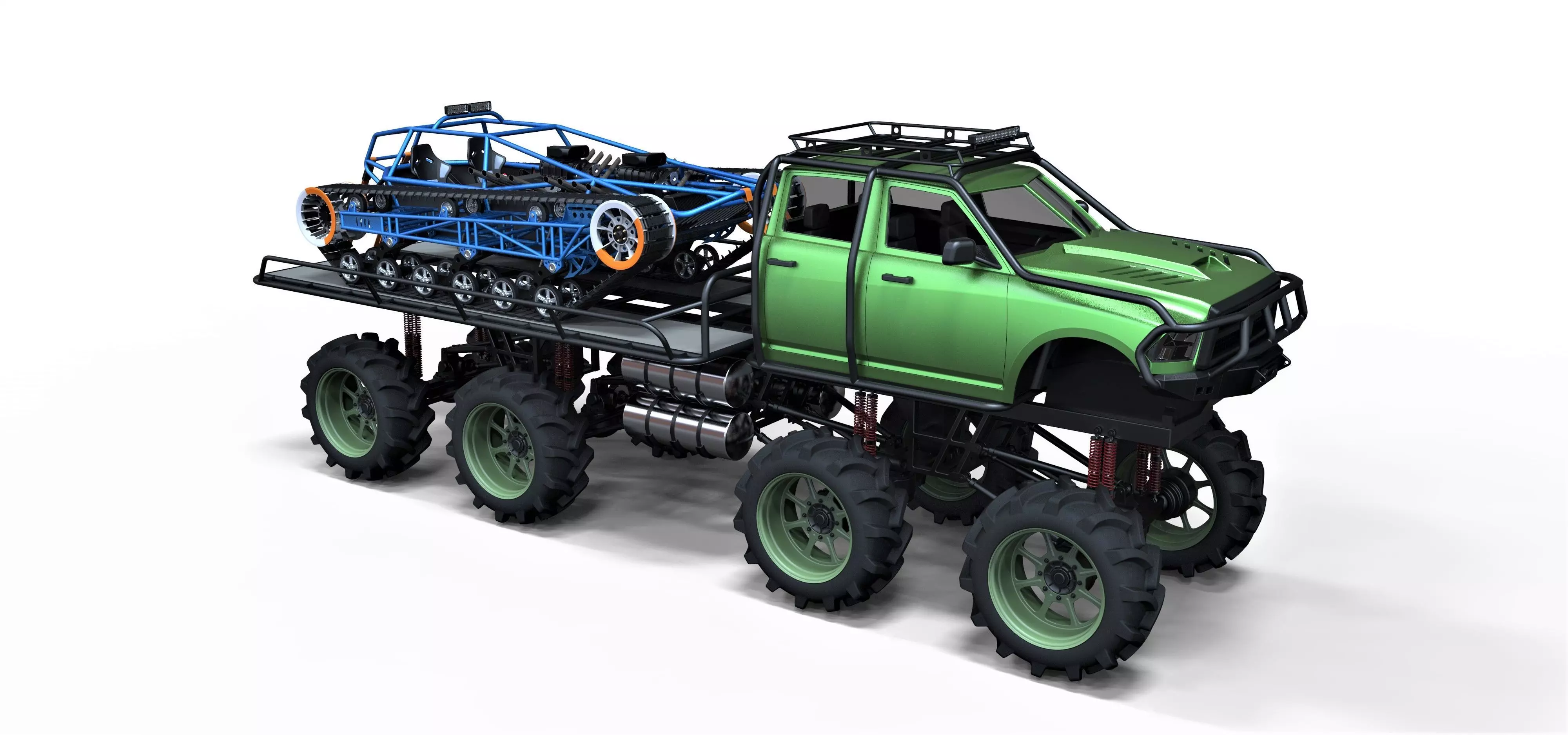 Super bogger with Concept tracked vehicle 3D model_0