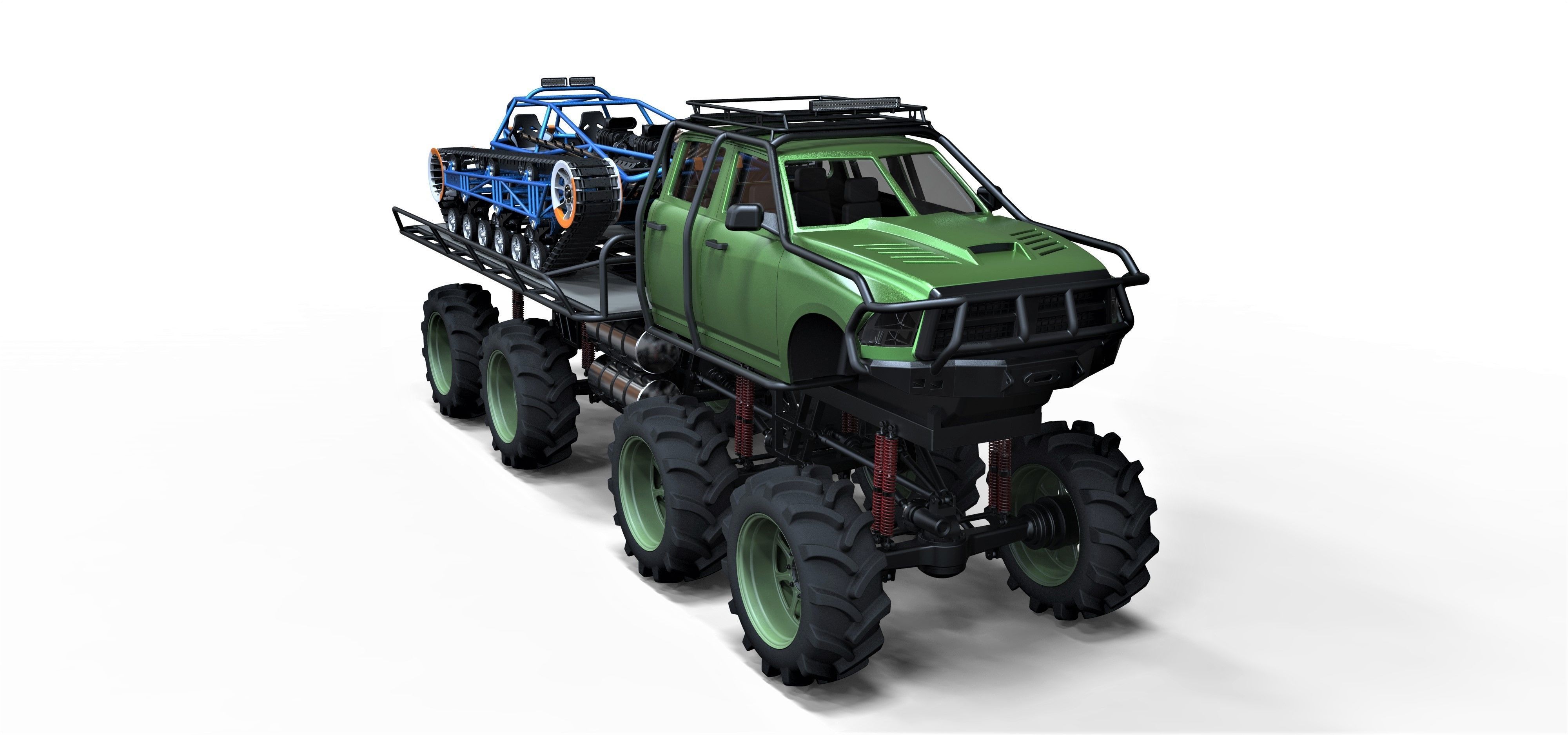 Super bogger with Concept tracked vehicle 3D model_2