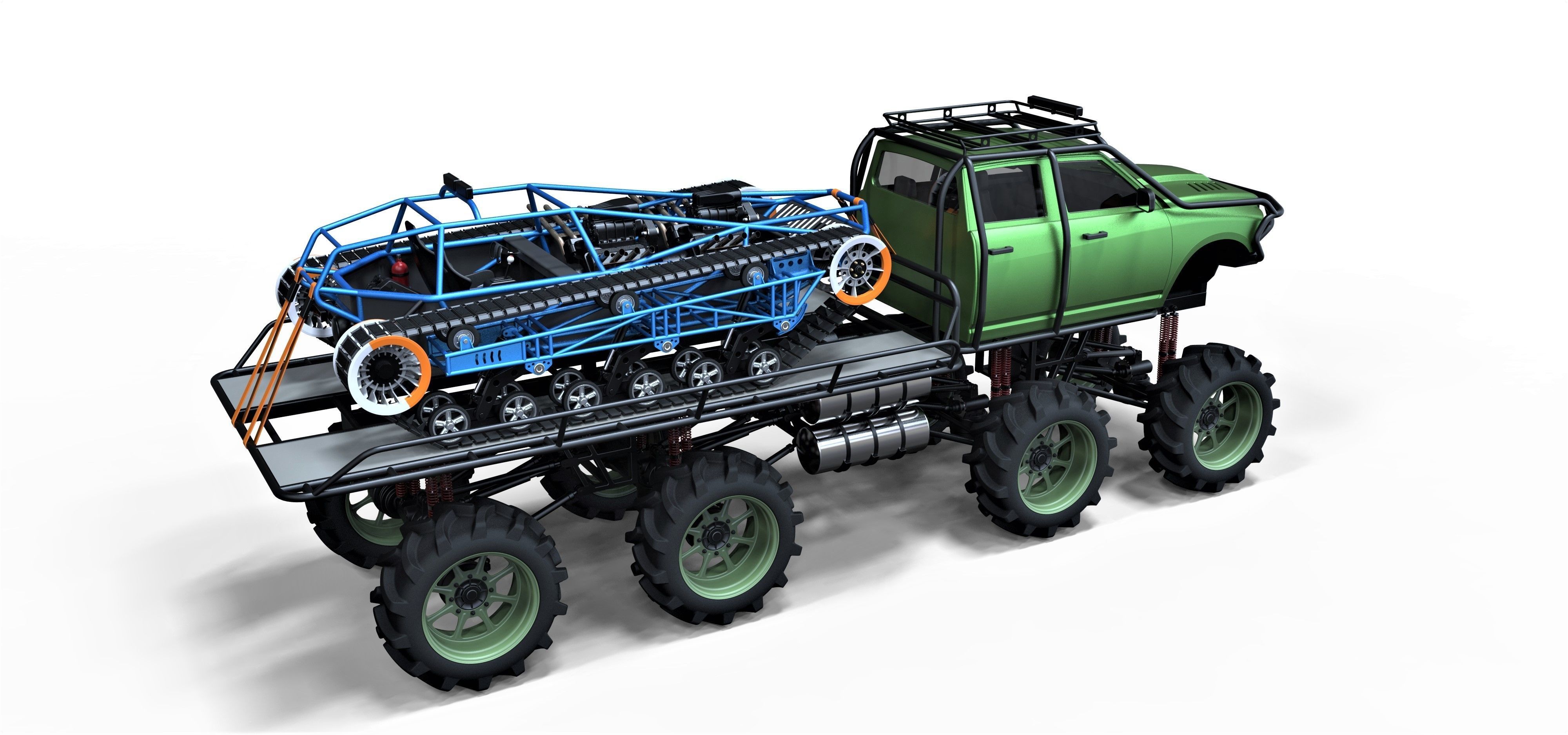Super bogger with Concept tracked vehicle 3D model_9