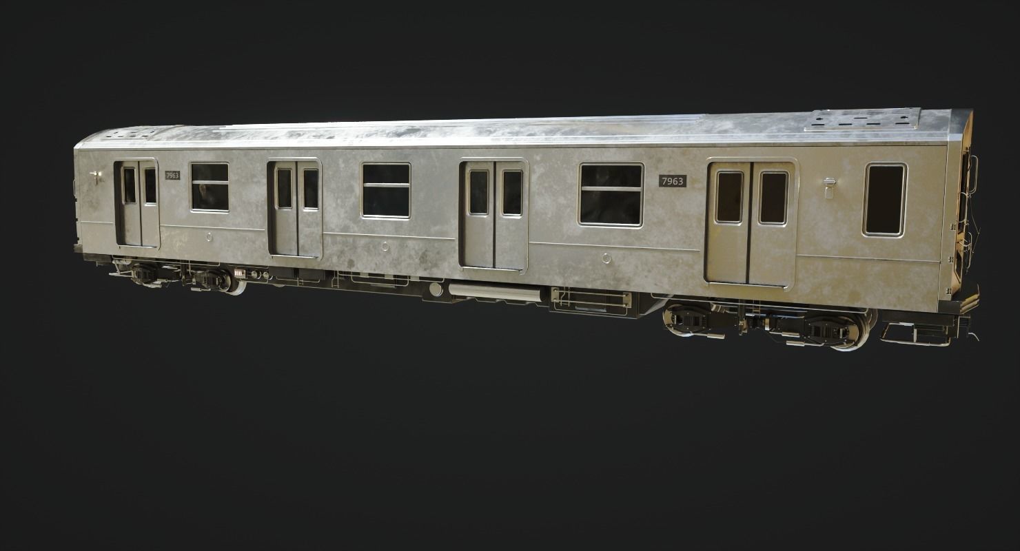 Subway Train Low-poly 3D model_4