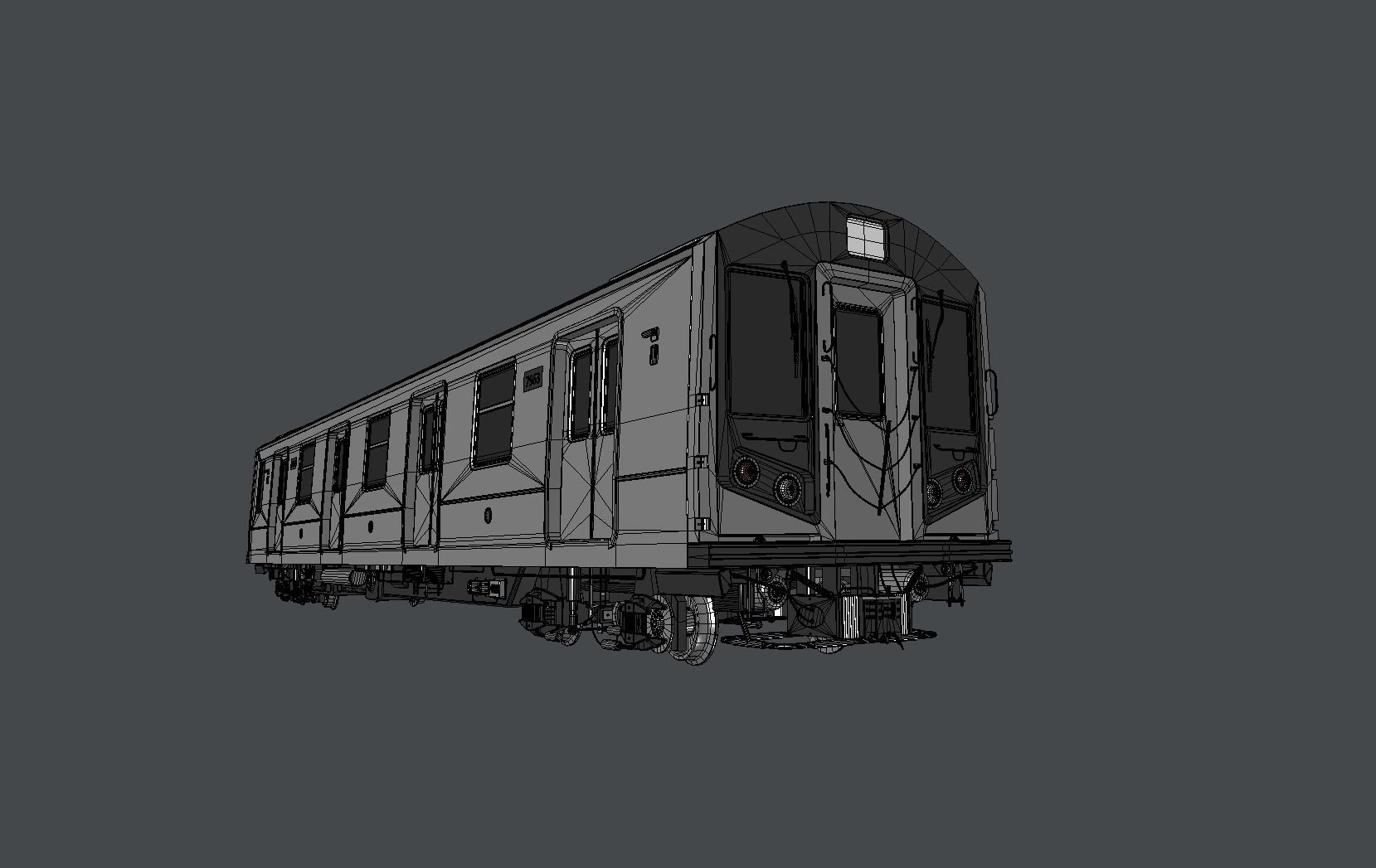 Subway Train Low-poly 3D model_5