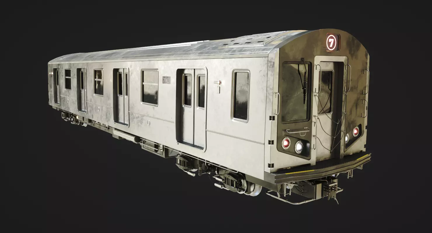 Subway Train Low-poly 3D model_0