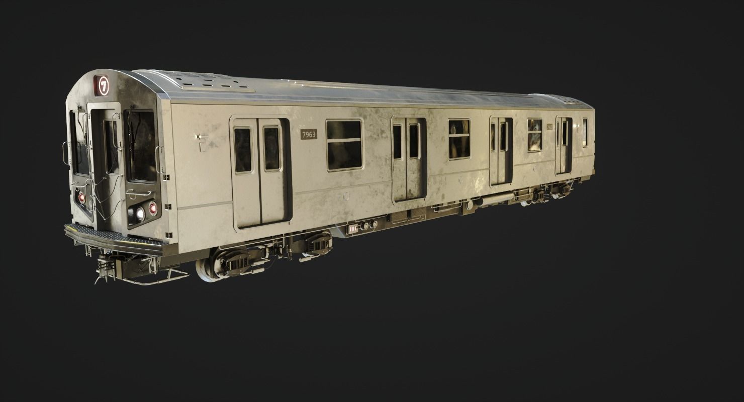 Subway Train Low-poly 3D model_2