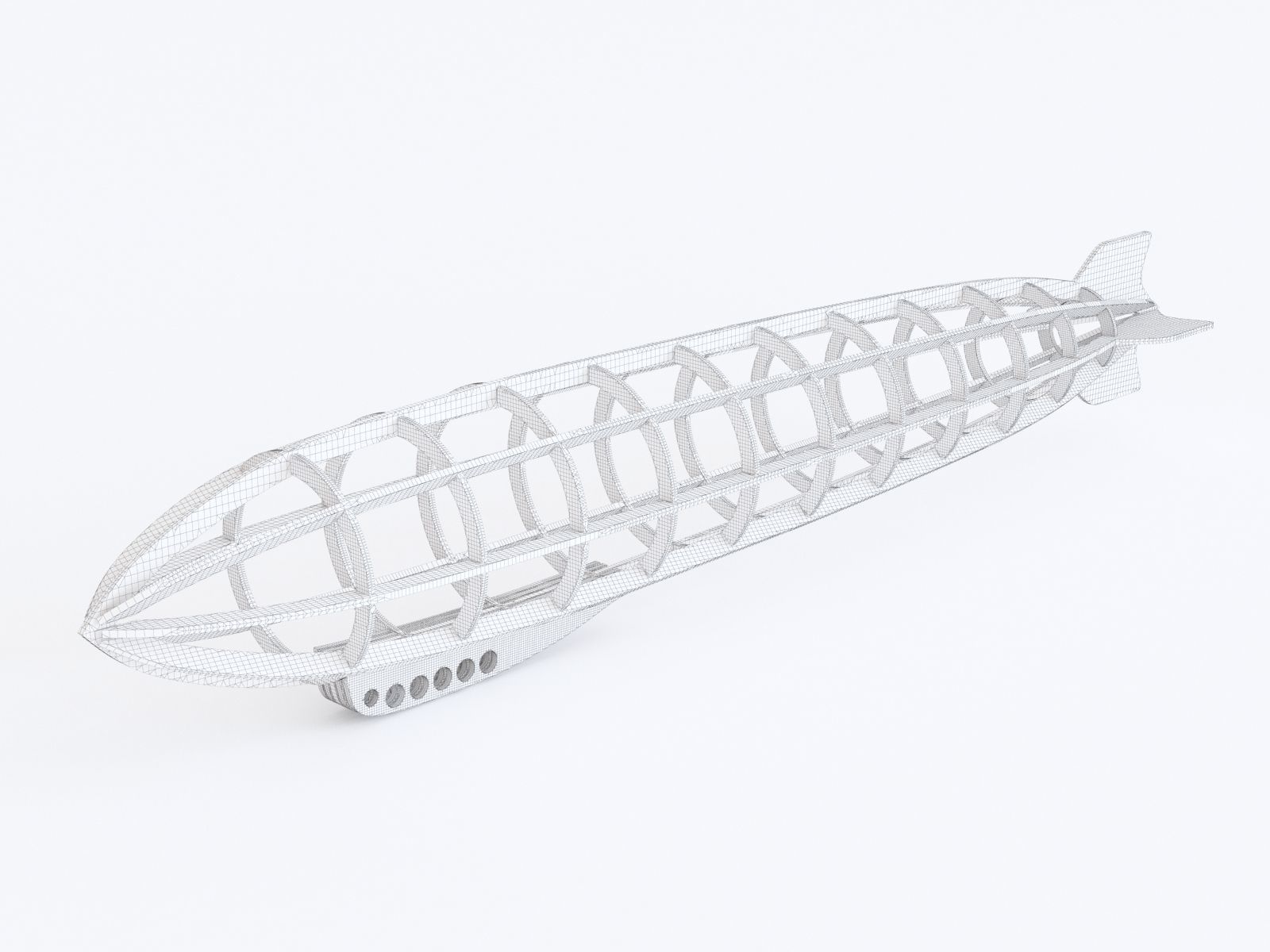 Wooden toy airship 01 3D model_1