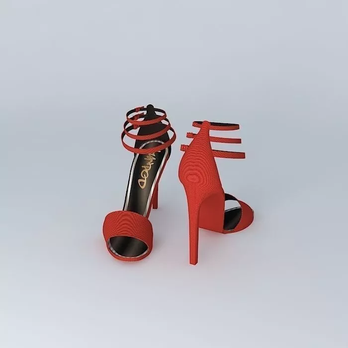 "Gucci"... 3 Strap Heel's.. 4 of 5 Colours.. Free 3D model