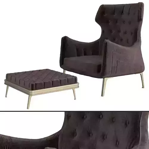 Armchair lounge chair and ottoman