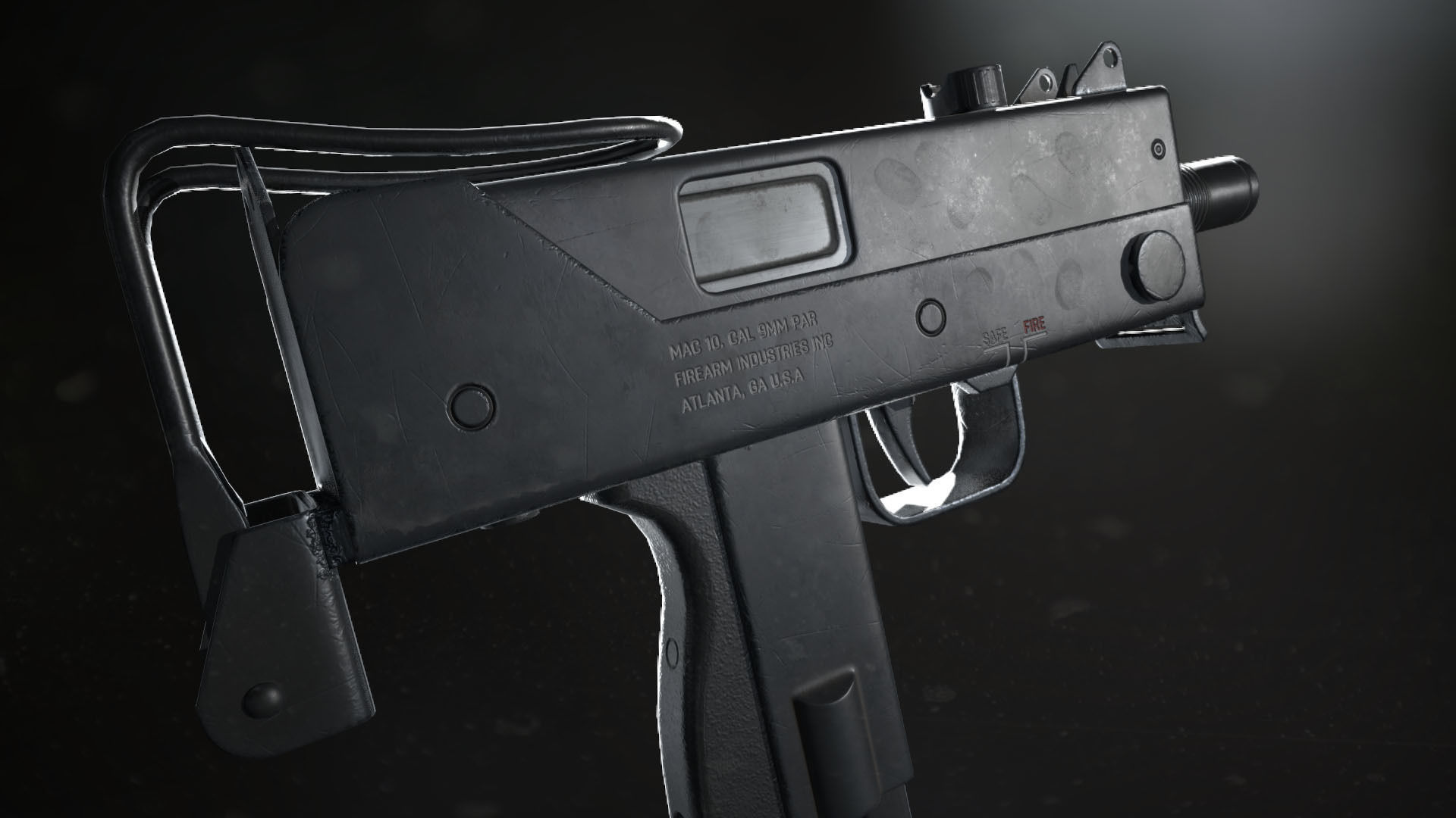 Mac 10 Sub Machine Gun Low-poly 3D model_2