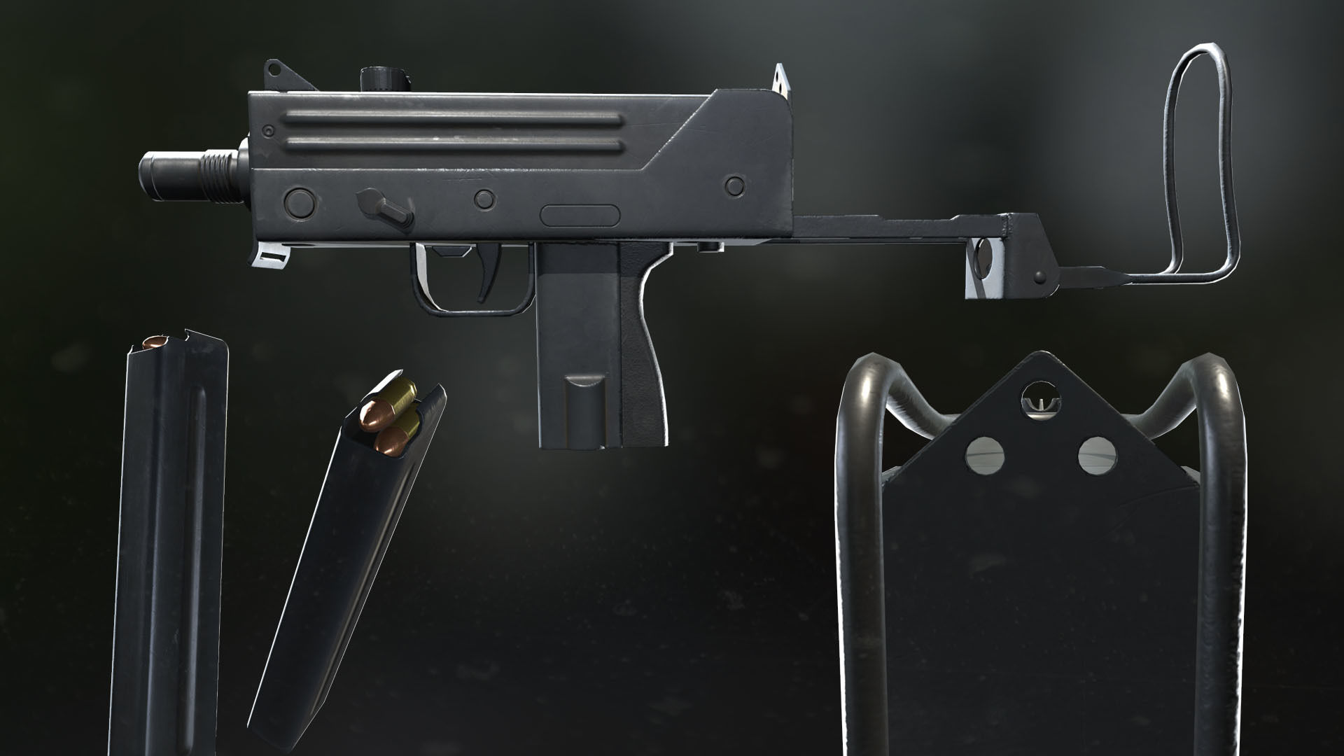 Mac 10 Sub Machine Gun Low-poly 3D model_6
