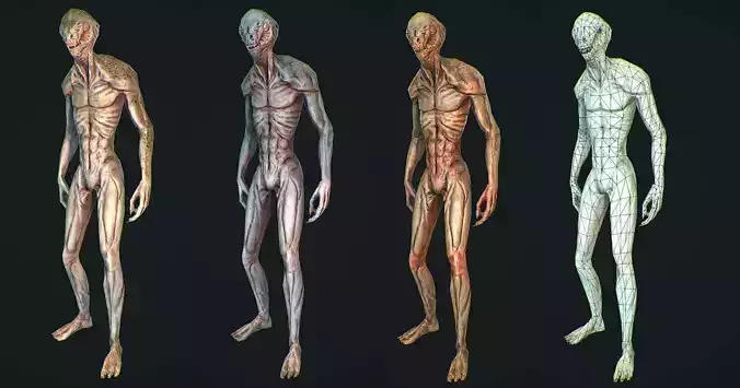 Character Reptile Animation Rig  Low-poly 3D model