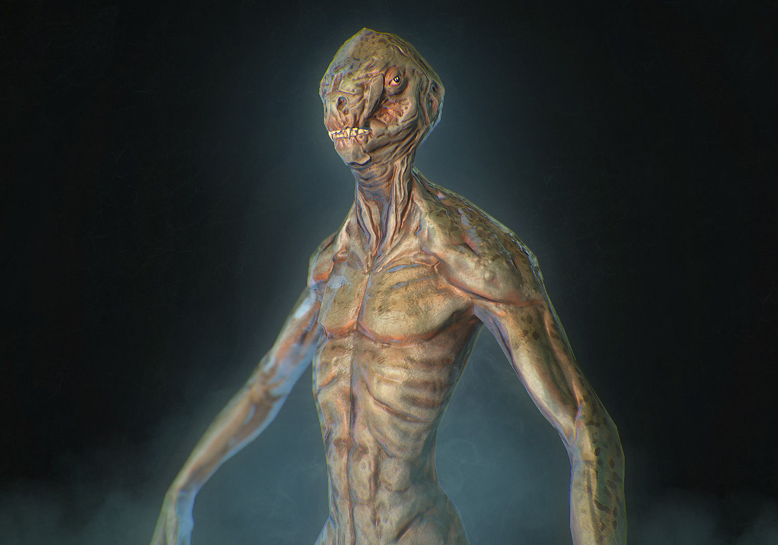 Character Reptile Animation Rig Low-poly 3D model_11