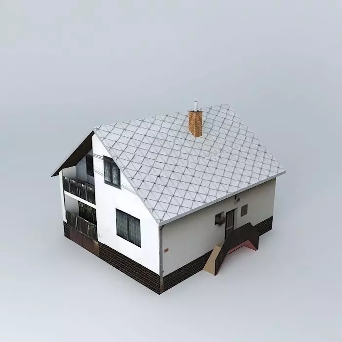 Dom house with roof Free 3D model_0
