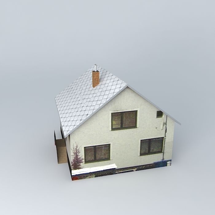 Dom house with roof Free 3D model_2