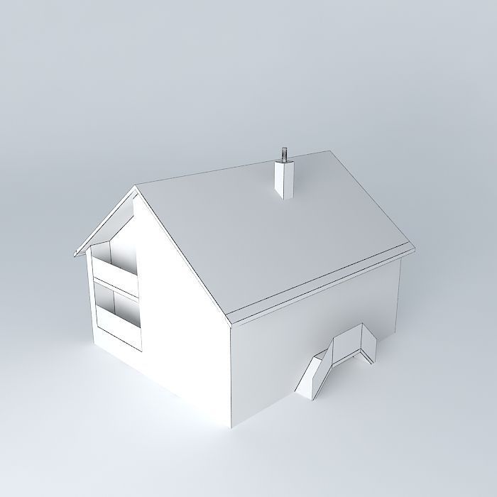 Dom house with roof Free 3D model_3