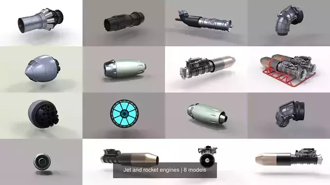 Jet and rocket engines 3D Model Collection