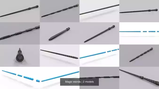 Magic wands 3D Model Collection