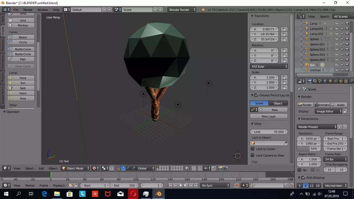 simple tree 3D model