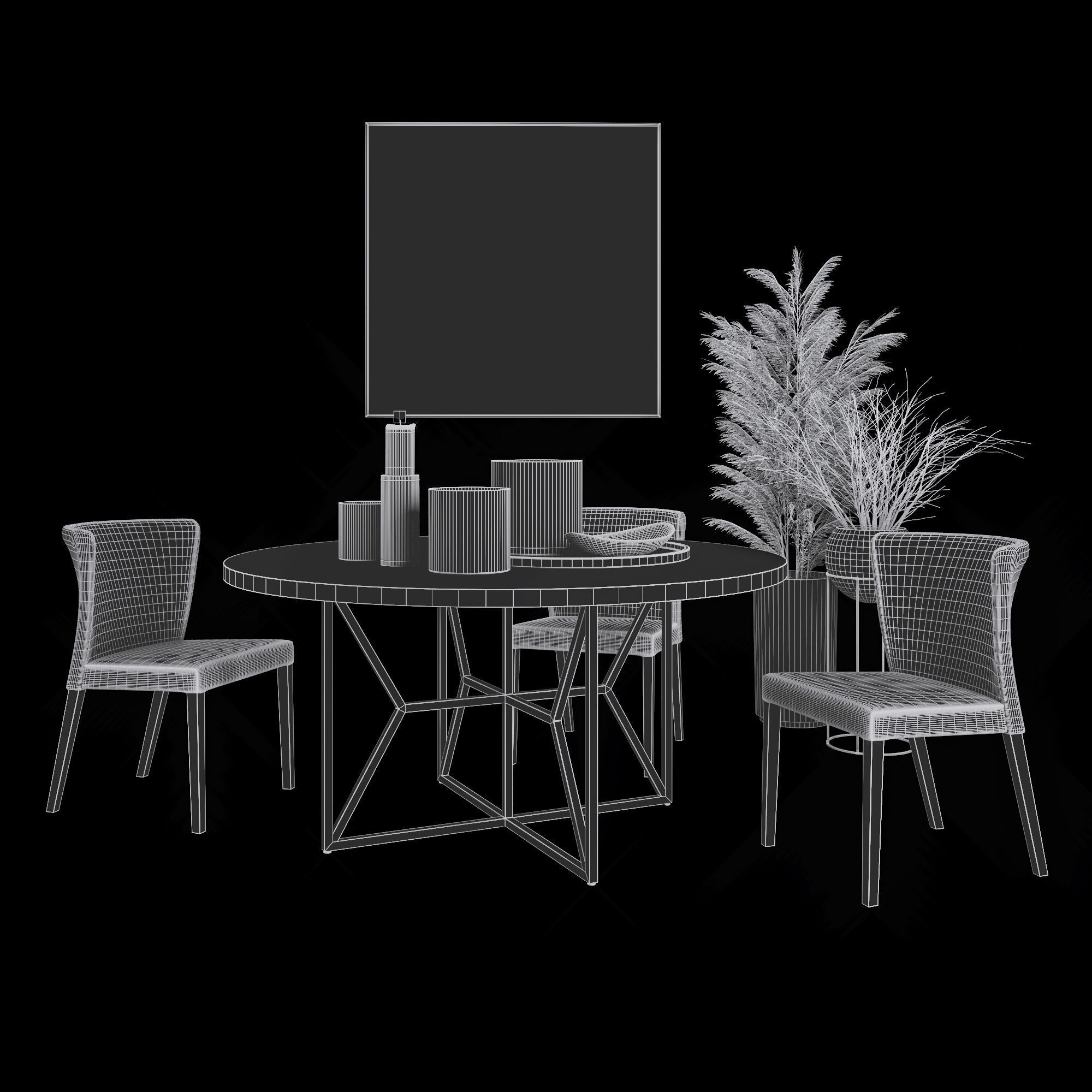 Dining Set with Decor 3D model | CGTrader