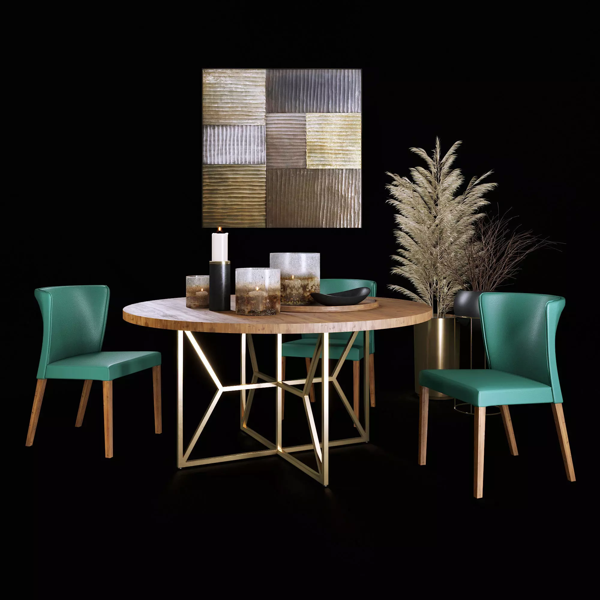 Dining Set with Decor 3D model