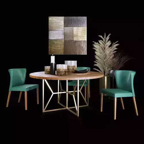 Dining Set with Decor 3D model