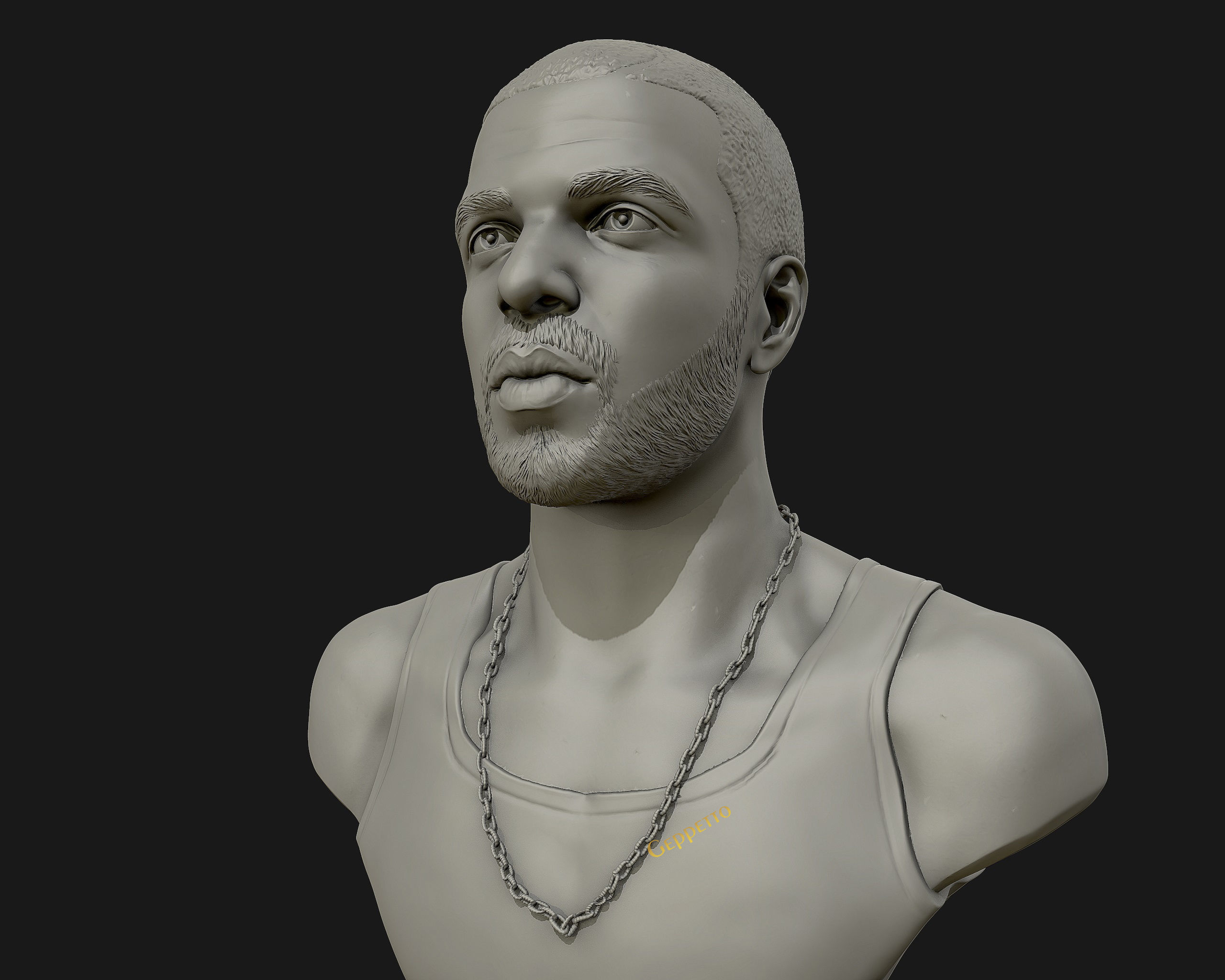 Drake sculpture Ready to Print 3D print model_12