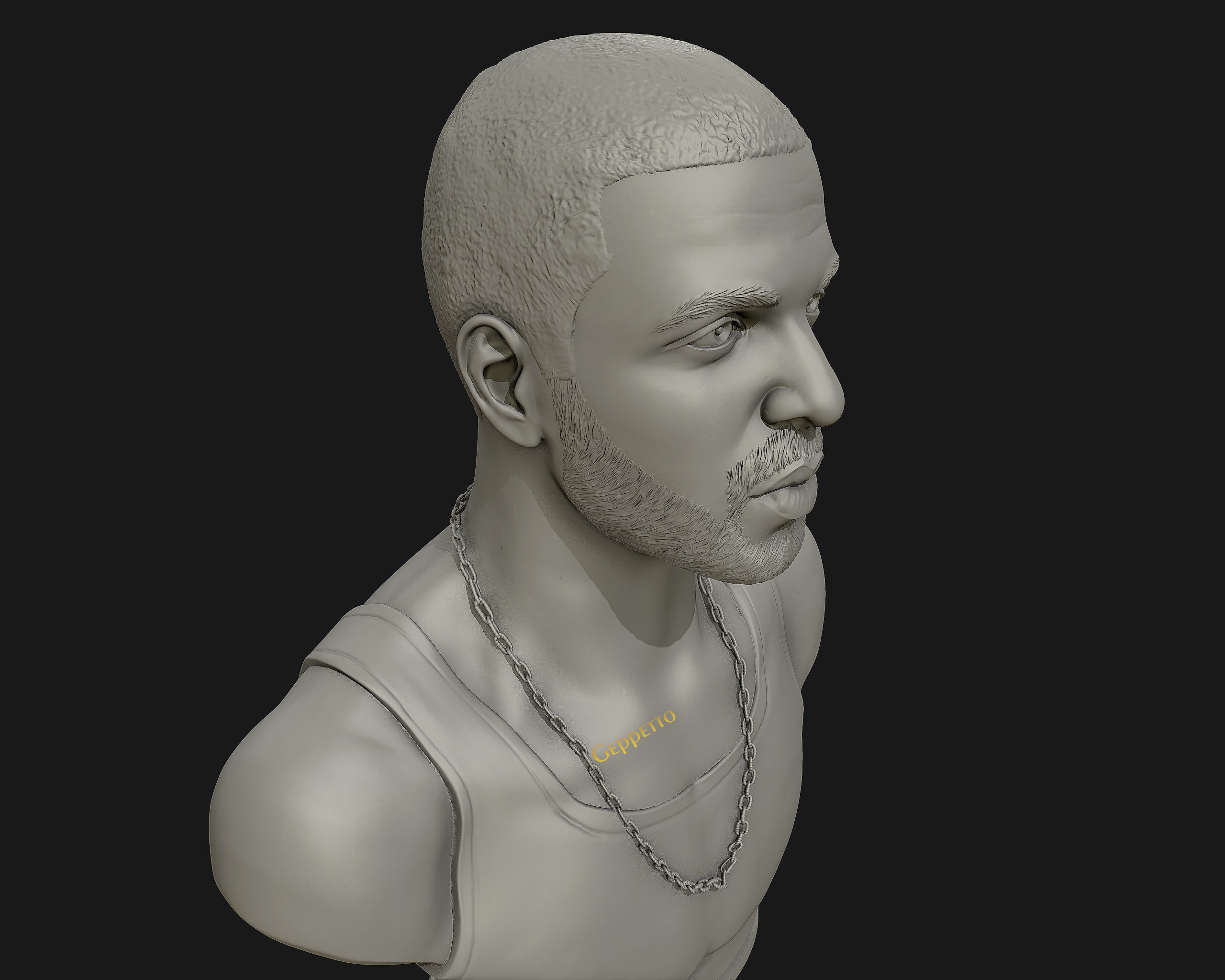 Drake sculpture Ready to Print 3D print model_8