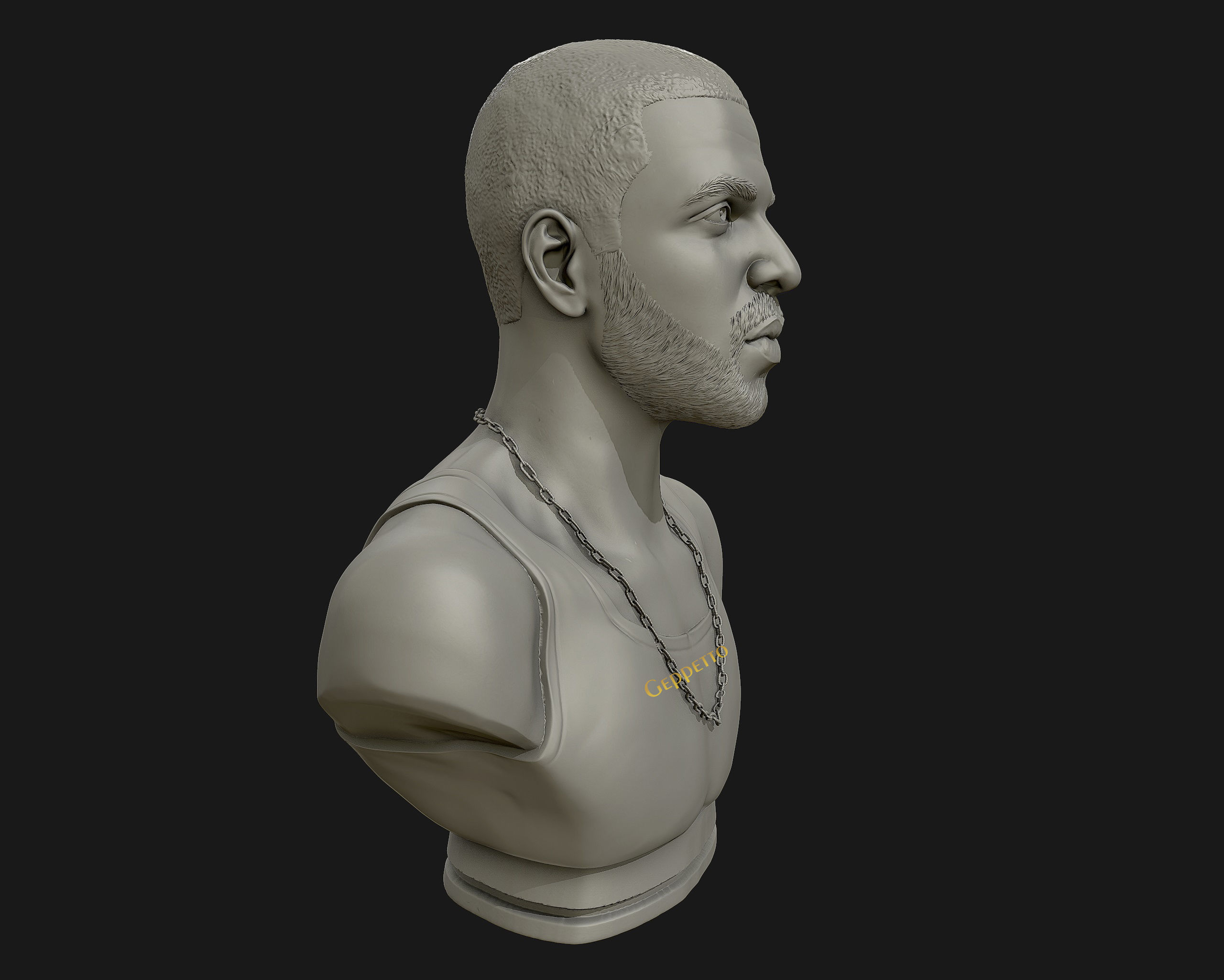 Drake sculpture Ready to Print 3D print model_5