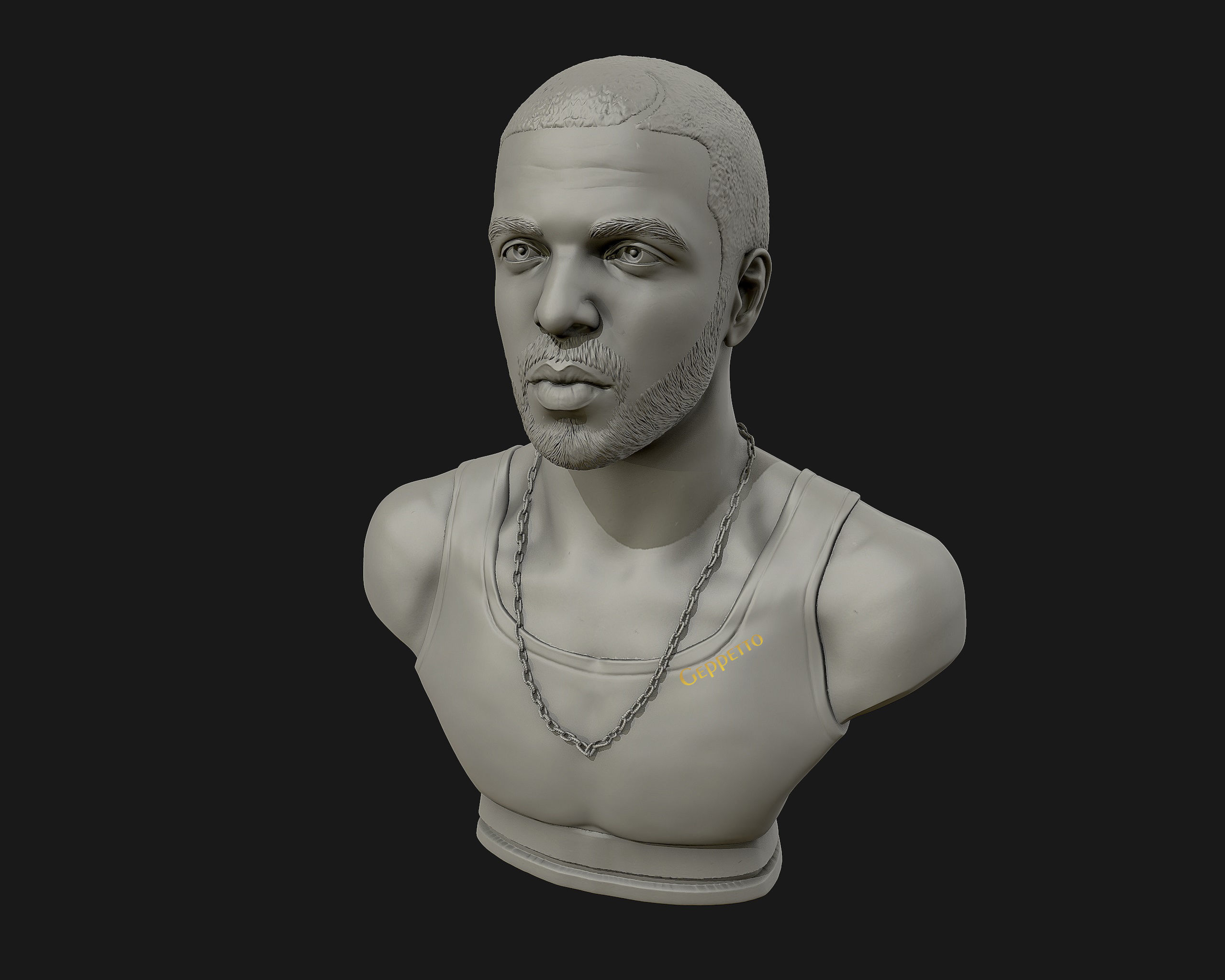 Drake sculpture Ready to Print 3D print model_25