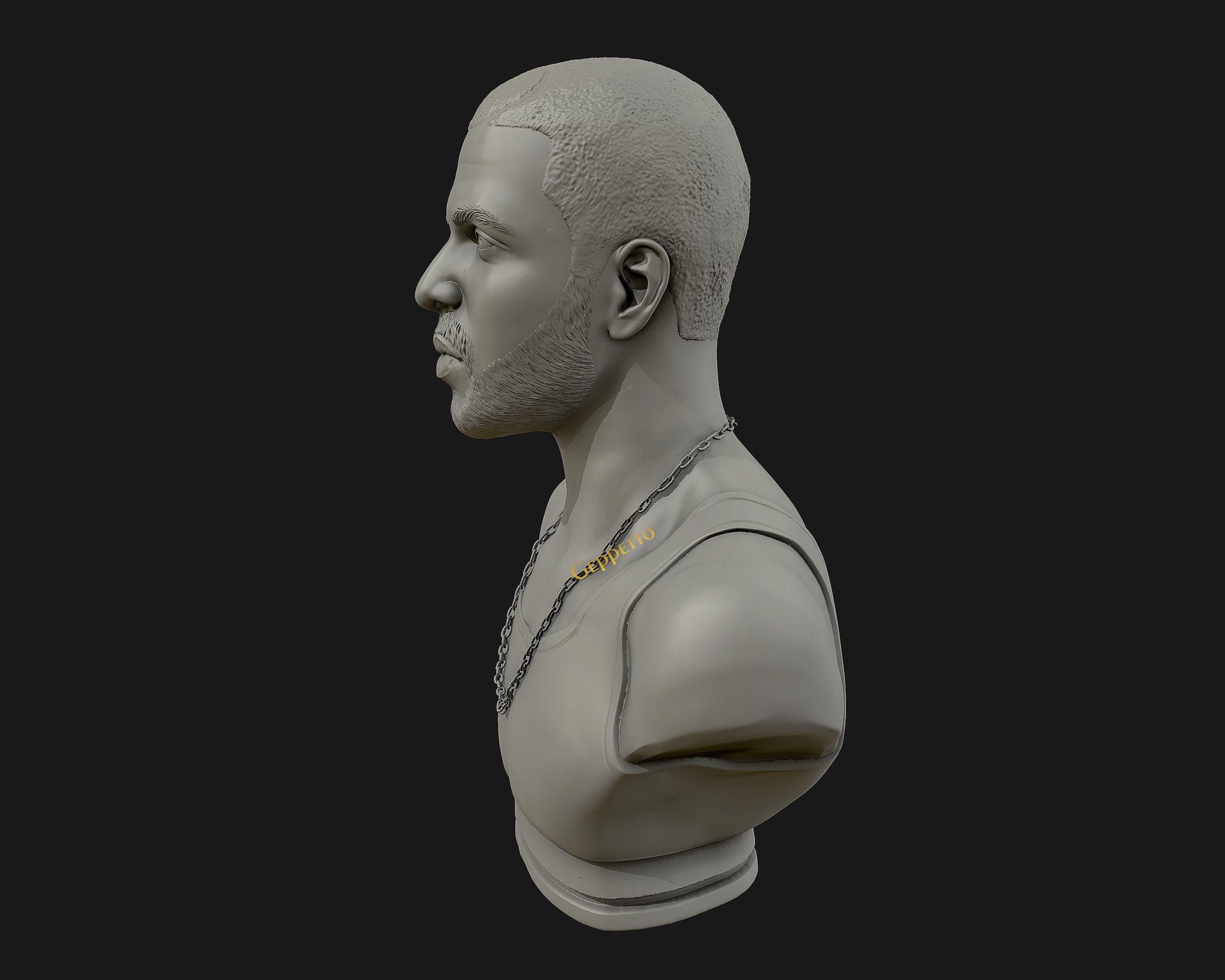Drake sculpture Ready to Print 3D print model_27