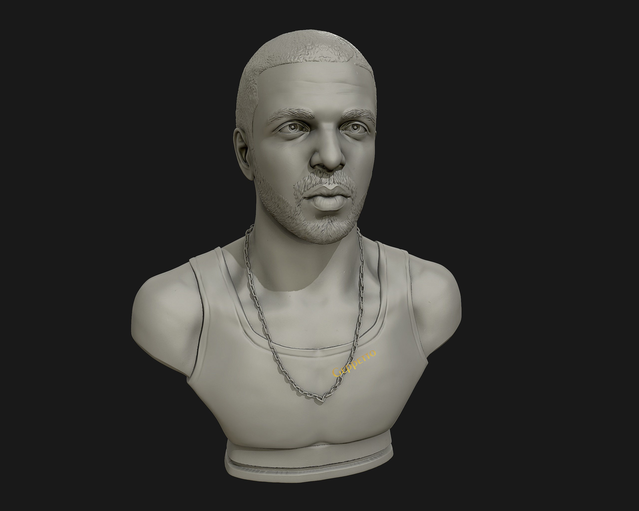Drake sculpture Ready to Print 3D print model_28