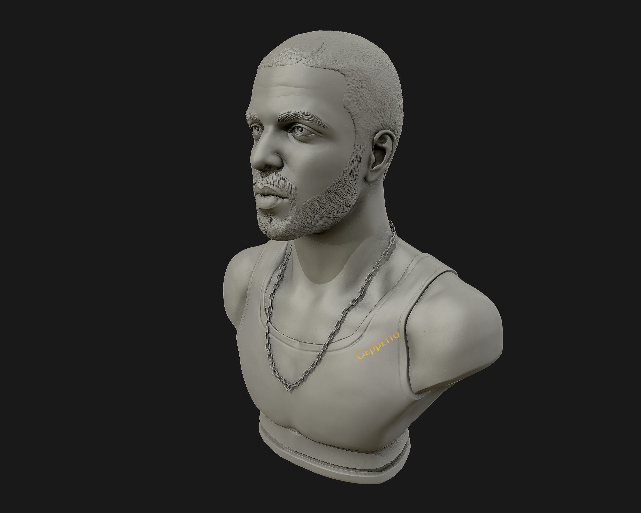 Drake sculpture Ready to Print 3D print model_26