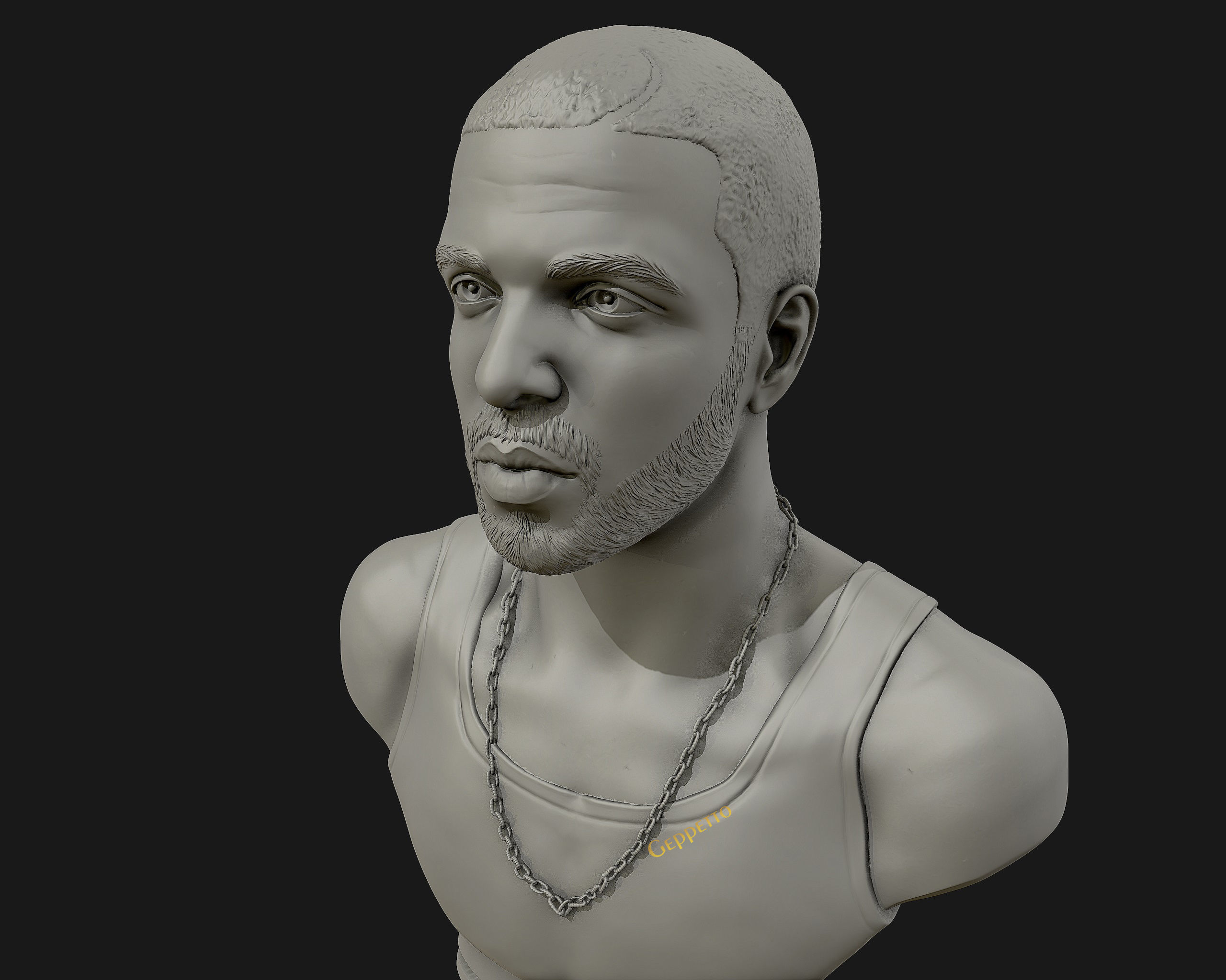 Drake sculpture Ready to Print 3D print model_11